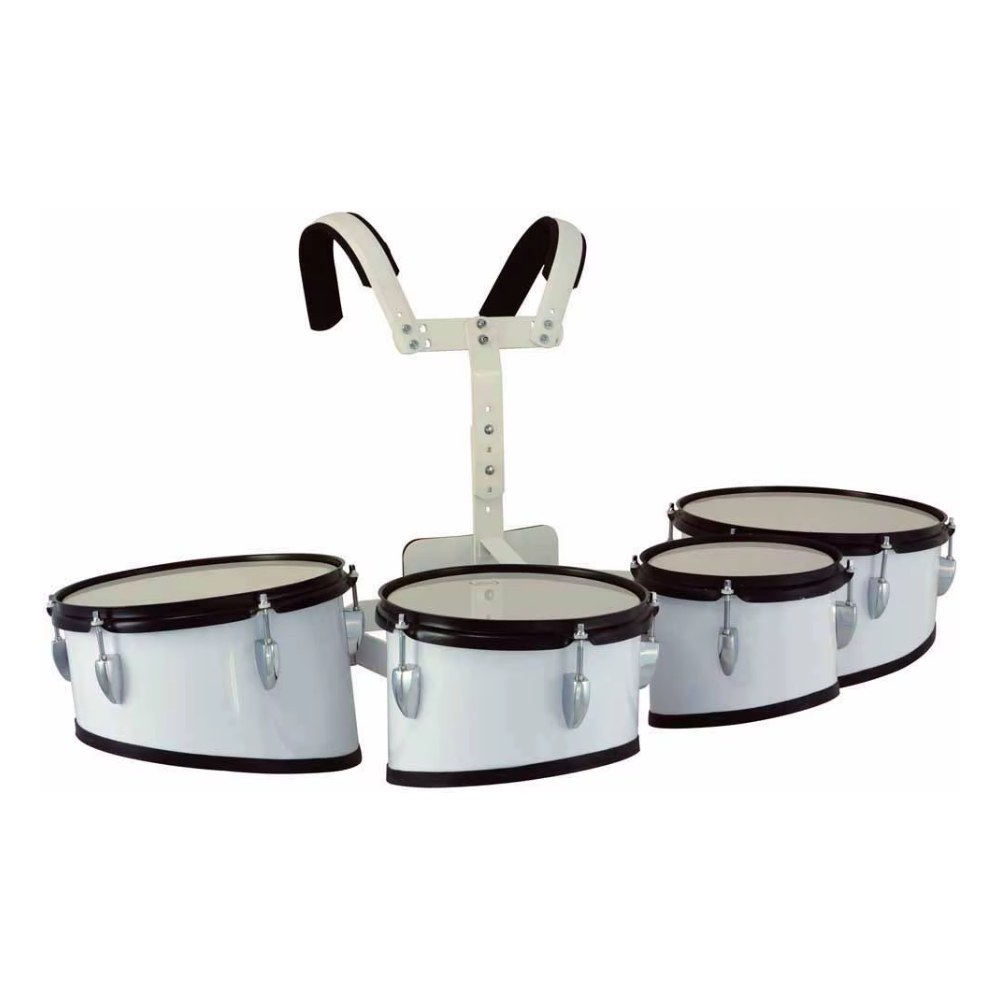 רביעיית תופי מצעד Koala Drums YWMD-440 – לבן, 6 עד 12 אינץ׳ עם מנשא מרופד 4 רביעיית תופי מצעד Koala Drums YWMD-440 לבנה עם מנשא כתפיים – תמונה 4