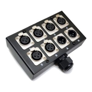 קופסת התקנה עם 8 שקעי XLR (6 נקבה + 2 זכר) – Roxtone