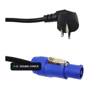 כבל חשמל Powercon עם תקע ישראלי 1 מטר – Roxtone