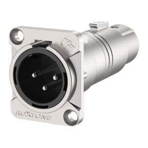 מתאם פאנל XLR זכר↔נקבה (6 ס״מ) – Roxtone RA3XMFD
