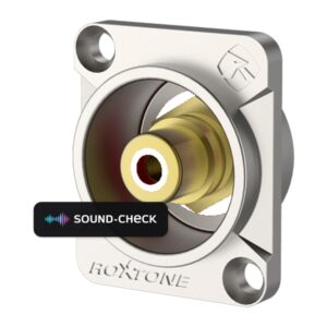 שקע RCA נקבה לפאנל (לבן) – Roxtone RF2D-N-WHT (מארז 2 יח׳)