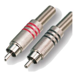 מחבר RCA להלחמה (אדום/שחור) – Roxtone RR002M (מארז 4 יח׳)