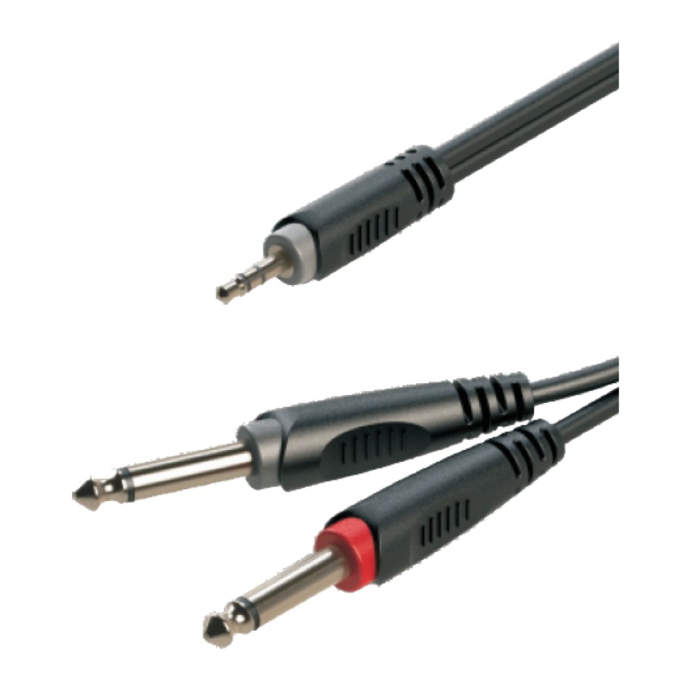 כבל 3.5 מ״מ ל-2×PL 6.3 3 מטר – Roxtone SAYC130L3 1 כבל 3.5 מ״מ ל-2×PL 6.3 3 מטר – Roxtone SAYC130L3