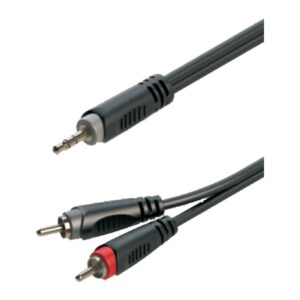 כבל 3.5 מ״מ ל-2×RCA 3 מטר – Roxtone SAYC150L3