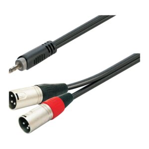 כבל 3.5 מ״מ ל-2×XLR זכר 5 מטר – Roxtone SAYC190L5