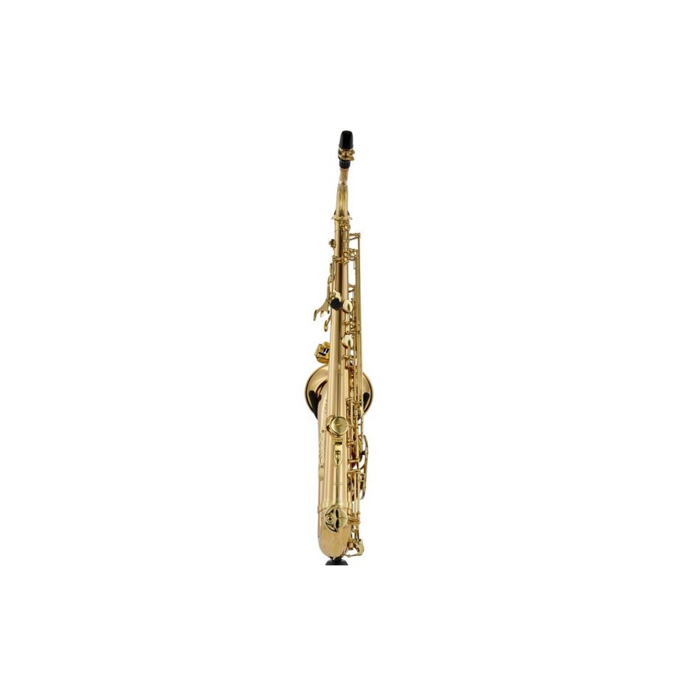 סקסופון טנור Bb עם גוף פליז‑זהב (Gold Brass) בלכה שקופה — דרגה מתקדמת 4 saksofon tenor gold brass lakha 4