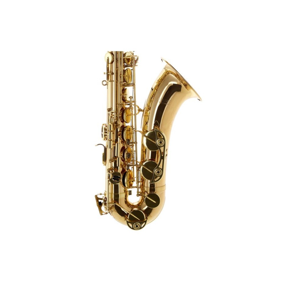 סקסופון טנור Bb עם גוף פליז‑זהב (Gold Brass) בלכה שקופה — דרגה מתקדמת 7 saksofon tenor gold brass lakha 7