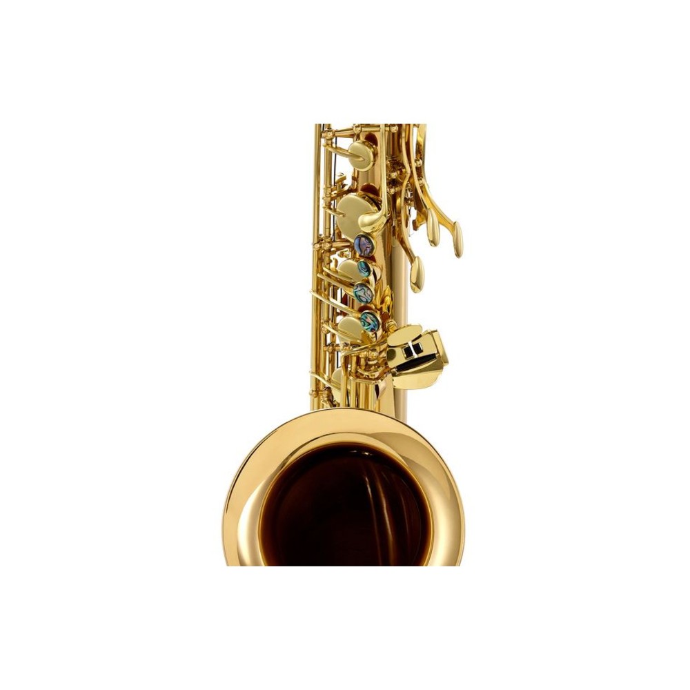 סקסופון טנור Bb עם גוף פליז‑זהב (Gold Brass) בלכה שקופה — דרגה מתקדמת 8 saksofon tenor gold brass lakha 8