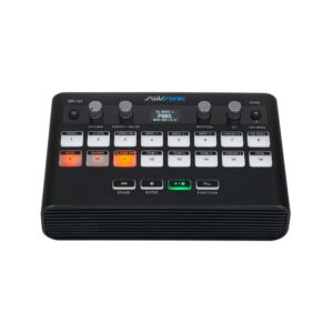 מכונת תופים קומפקטית Swissonic – 16 פדים רגישים, 48 ערכות, רמקולים מובנים, סוללות או USB-C (יבוא בלעדי)