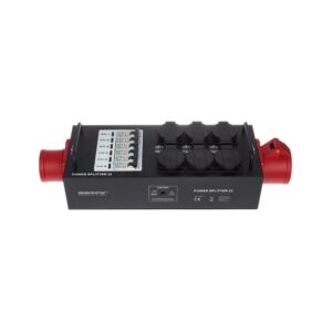 מפצל חשמל לבמה Botex – כניסה ומעבר CEE 32A, 6 שקעי שוקו עם מפסק C16 לכל שקע, בית מתכת לטראס
