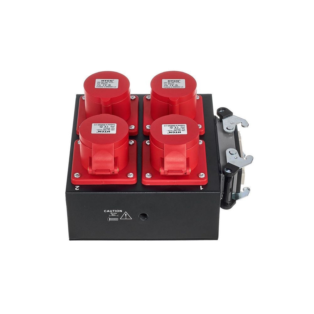 קופסת פיצול למנועי שרשרת Botex – כניסת HARTING 16 פינים ל-4 יציאות CEE 16A, לבקרי CHC 4 קופסת הפיצול ל-4 מנועים – קופסת פיצול למנועי שרשרת, תמונה 4
