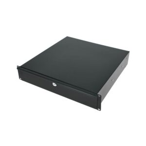 מגירת ראק 19 אינץ׳ 2U עם מנעול Flyht Pro – עומק 45 ס״מ, פתיחה מלאה, מתכת, שחור (יבוא בלעדי)