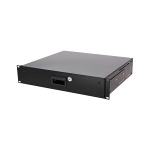 מגירת ראק 19 אינץ׳ 2U מאלומיניום עם מנעול Flyht Pro – קלה, עומק 38.8 ס״מ (יבוא בלעדי)