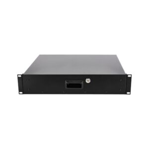 מגירת ראק 19 אינץ׳ 2U מאלומיניום עם מנעול Flyht Pro – קלה, עומק 38.8 ס״מ (יבוא בלעדי)