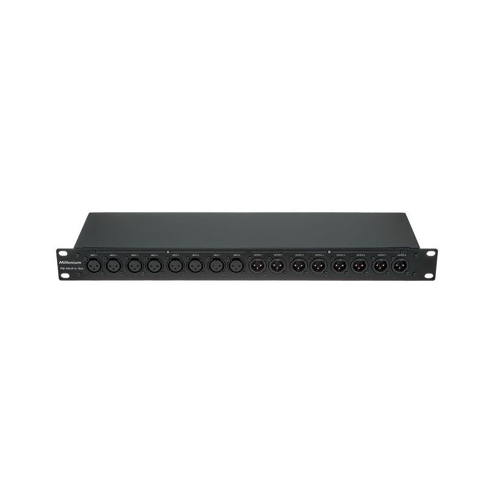 פאץ׳-ביי XLR 16 ערוצים לראק Millenium – 8 נקבה ו-8 זכר בכל צד, מאוזן, 1U (יבוא בלעדי) 2 הפאץ׳-ביי עם כניסות ויציאות – פאץ׳-ביי, תמונה 2