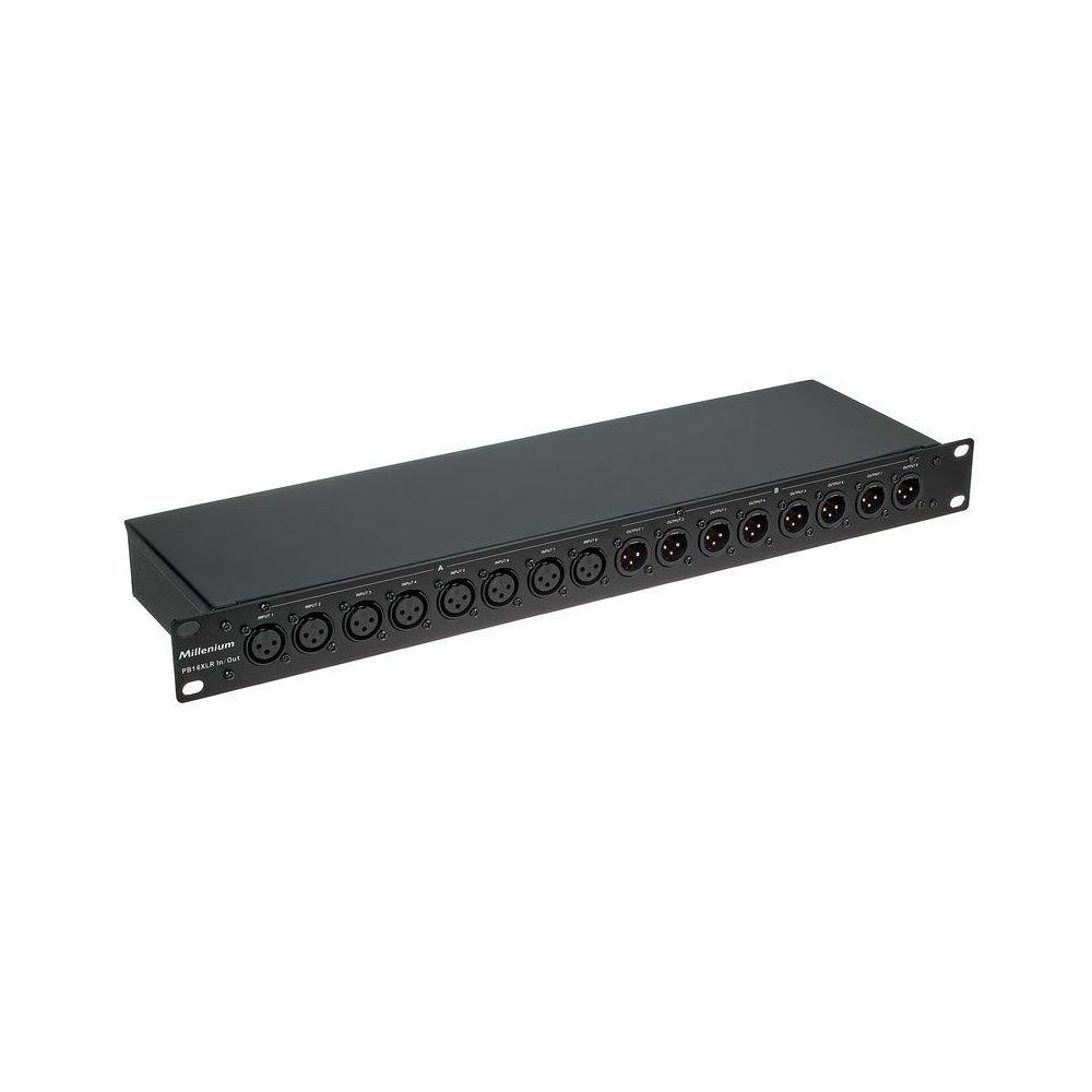 פאץ׳-ביי XLR 16 ערוצים לראק Millenium – 8 נקבה ו-8 זכר בכל צד, מאוזן, 1U (יבוא בלעדי) 3 הפאץ׳-ביי עם כניסות ויציאות – פאץ׳-ביי, תמונה 3