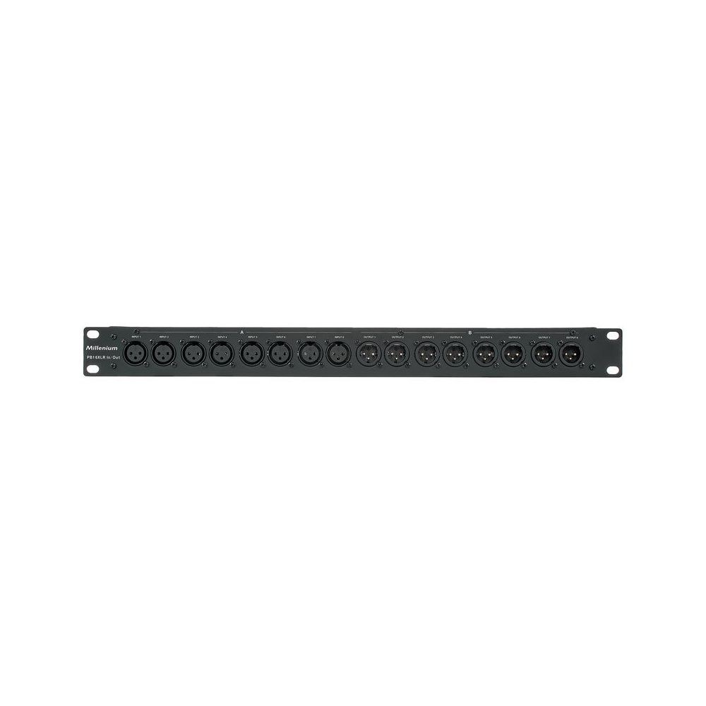 פאץ׳-ביי XLR 16 ערוצים לראק Millenium – 8 נקבה ו-8 זכר בכל צד, מאוזן, 1U (יבוא בלעדי) 5 הפאץ׳-ביי עם כניסות ויציאות – פאץ׳-ביי, תמונה 5