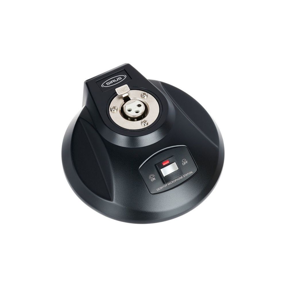 בסיס שולחני למיקרופון Sirus – מתג Push-to-Talk / Push-to-Mute שקט, נורית LED, XLR, פנטום 48V 3 הבסיס השולחני Sirus – בסיס שולחני למיקרופון, תמונה 3
