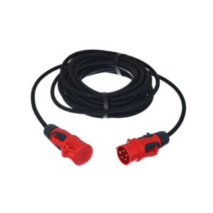 כבל חשמל CEE 16A Stairville באורך 15 מ׳ – 5×2.5 ממ״ר, 400V תלת-פאזי, מחברי אחיזה, כבל גומי