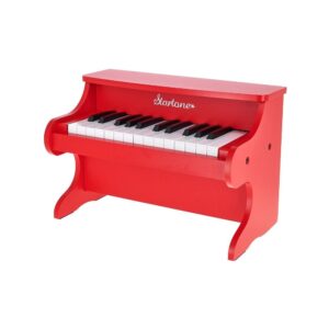 פסנתר ילדים Startone עם 25 קלידים – צליל פסנתר ורמקול מובנה, עובד על סוללות, אדום (יבוא בלעדי)