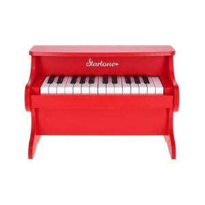 פסנתר ילדים Startone עם 25 קלידים – צליל פסנתר ורמקול מובנה, עובד על סוללות, אדום (יבוא בלעדי)