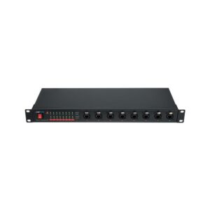 סוויץ׳ רשת גיגהביט לראק Swissonic – 16 יציאות, 8 etherCON בחזית, 8 PoE בגב, 1U