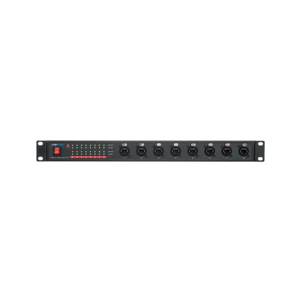 סוויץ׳ רשת גיגהביט לראק Swissonic – 16 יציאות, 8 etherCON בחזית, 8 PoE בגב, 1U (יבוא בלעדי) 5 סוויץ׳ הבמה של Swissonic – סוויץ׳ רשת לראק, תמונה 5