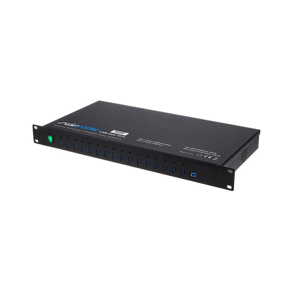 רכזת USB 3.0 לראק Swissonic עם 16 יציאות – תחנת טעינה 19 אינץ׳ 1U, נורית לכל יציאה (יבוא בלעדי) 1 רכזת USB 3.0 לראק Swissonic עם 16 יציאות – תחנת טעינה 19 אינץ׳ 1U, נורית לכל יציאה