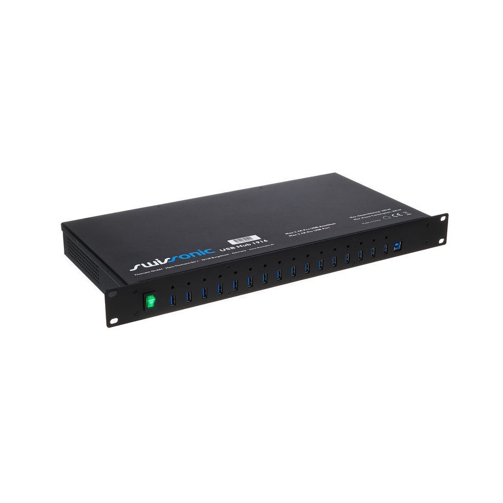 רכזת USB 3.0 לראק Swissonic עם 16 יציאות – תחנת טעינה 19 אינץ׳ 1U, נורית לכל יציאה (יבוא בלעדי) 3 רכזת ה-USB לראק של Swissonic – רכזת USB לראק, תמונה 3
