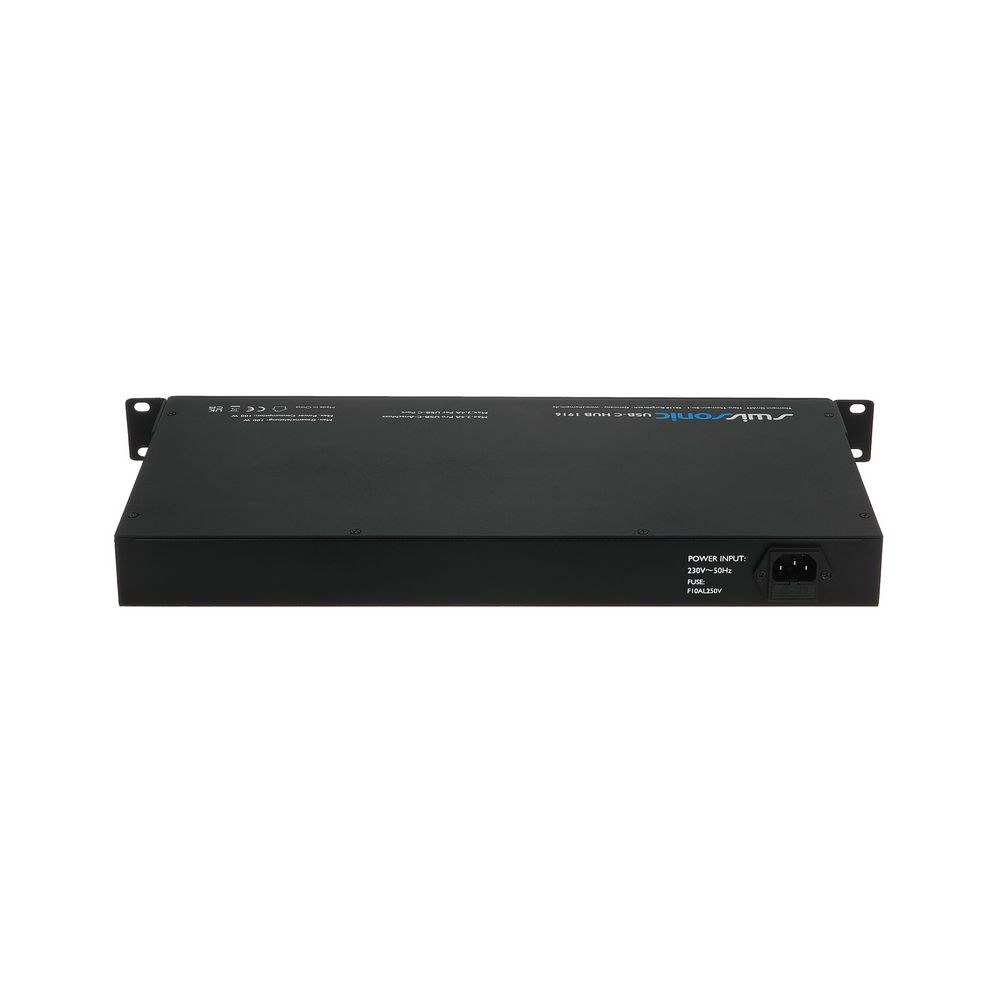 רכזת USB-C לראק Swissonic עם 16 יציאות – תחנת טעינה 19 אינץ׳ 1U, עד 100W, נורית לכל יציאה 4 רכזת ה-USB-C לראק – רכזת USB לראק, תמונה 4