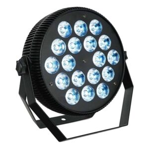 סט 8 פנסי פאר לד Shadow MOON 270 עם קייס גלגלים – 18 נורות 15W בצבעי RGBW-UV