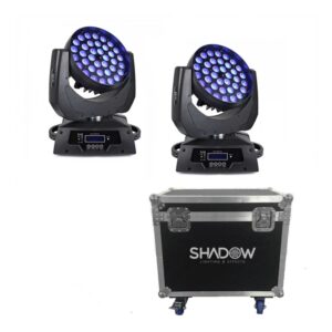 סט מובינג לד Shadow Zoom Wash 36×12W – זום, לדי CREE וקייס קשיח עם גלגלים