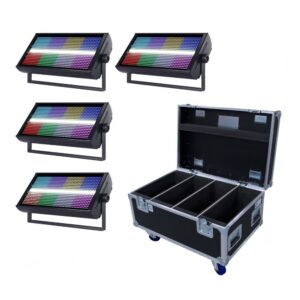 סט 4 פנסי סטרוב לד Shadow VS-67B – RGBW, 500W לפנס וקייס קשיח