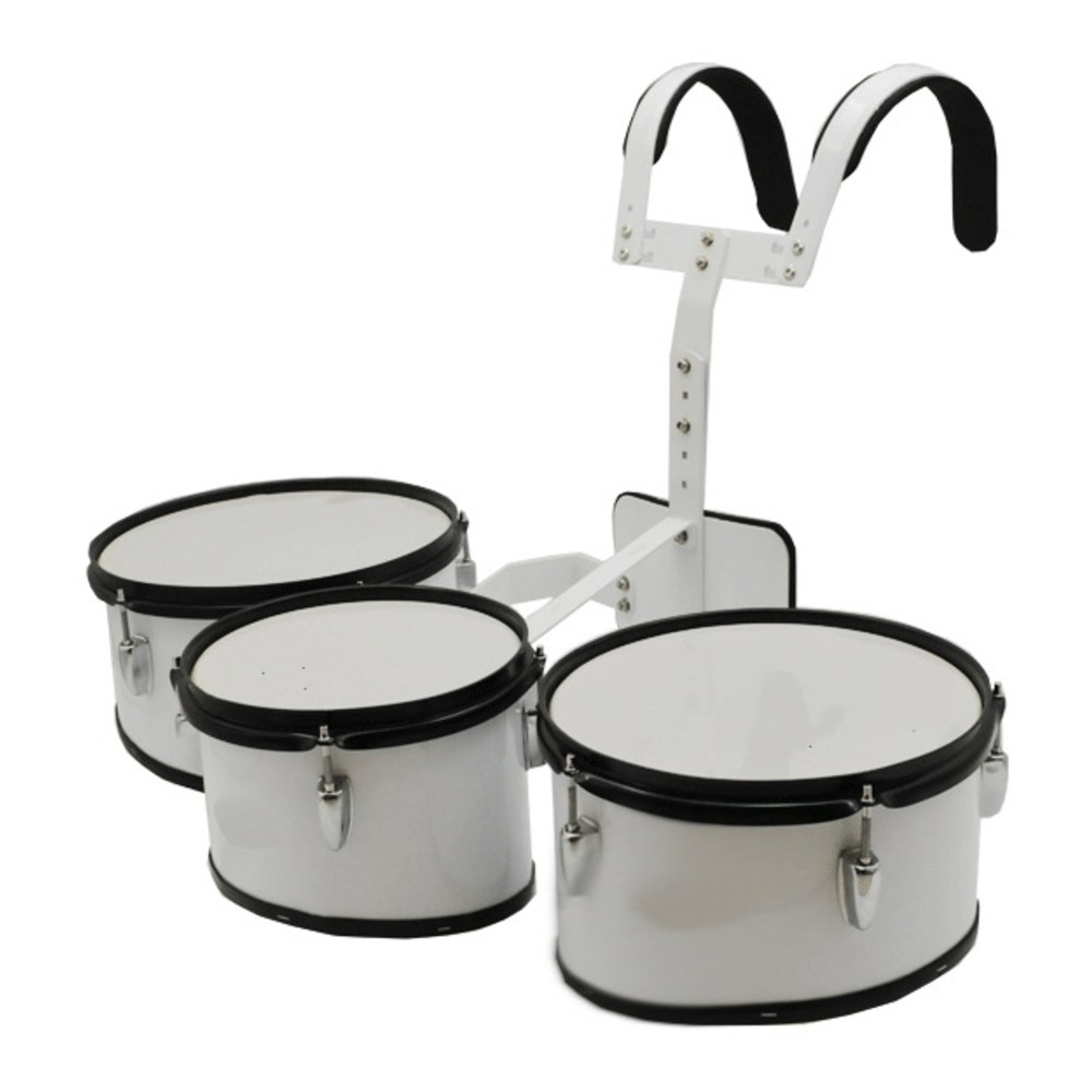 שלישיית תופי מצעד Koala Drums YWMD-330 – לבן, 8+10+12 אינץ׳ כולל רתמה 2 שלישיית תופי מצעד Koala Drums YWMD-330 לבנה עם רתמת נשיאה – תמונה 2