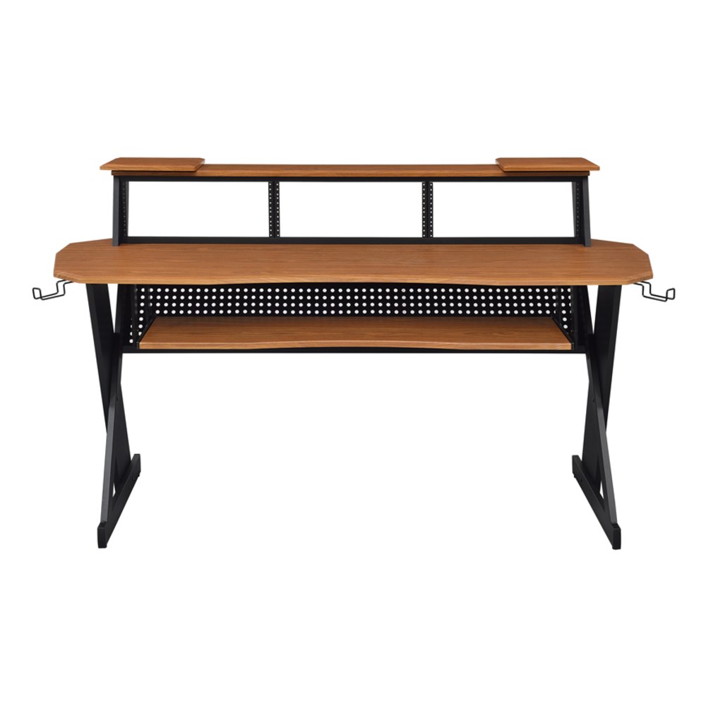 שולחן אולפן פרימיום Musiea EX100 – מתלה 4U בשלושה צדדים ומגש מקלדת, עץ דובדבן 2 שולחן אולפן פרימיום Musiea EX100 בגוון עץ דובדבן – תמונה 2