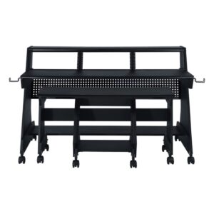 שולחן אולפן Musiea EX88 – עם מעמד מקלדת 88 קלידים, מסילות ראק 4U וגלגלים