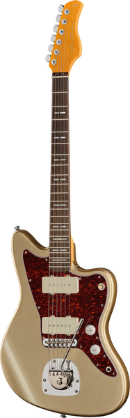 גיטרה חשמלית Sire Larry Carlton J5 – Champagne Gold, ג׳אזמאסטר עם טרמולו JM וסרגל אבוני 1 גיטרה חשמלית Sire Larry Carlton J5 Champagne Gold