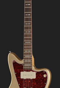 גיטרה חשמלית Sire Larry Carlton J5 – Champagne Gold, ג׳אזמאסטר עם טרמולו JM וסרגל אבוני