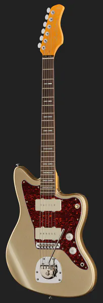 גיטרה חשמלית Sire Larry Carlton J5 – Champagne Gold, ג׳אזמאסטר עם טרמולו JM וסרגל אבוני 2 גיטרה חשמלית Sire Larry Carlton J5 Champagne Gold – תמונה 2