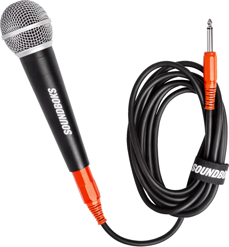 מיקרופון דינמי מקורי SOUNDBOKS SB-Mic לרמקולי SOUNDBOKS – מתג הפעלה חיצוני, ראש פליז וגוף אבץ 1 SOUNDBOKS SB-Mic מיקרופון דינמי