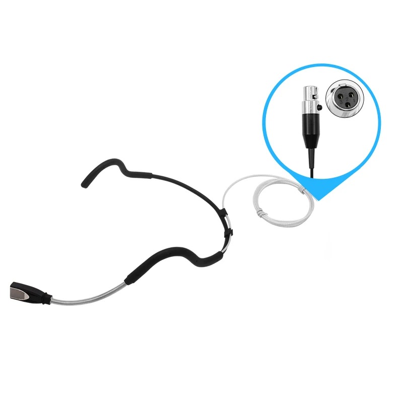 מיקרופון ראש חוטי עמיד לזיעה SoundFit H88 Pro — אומני, IPX7, למשדרי גוף Shure / Sennheiser / AKG 6 מיקרופון ראש עמיד לזיעה SoundFit H88 Pro למדריכי כושר — מחבר Mini-XLR 3-pin (AKG)