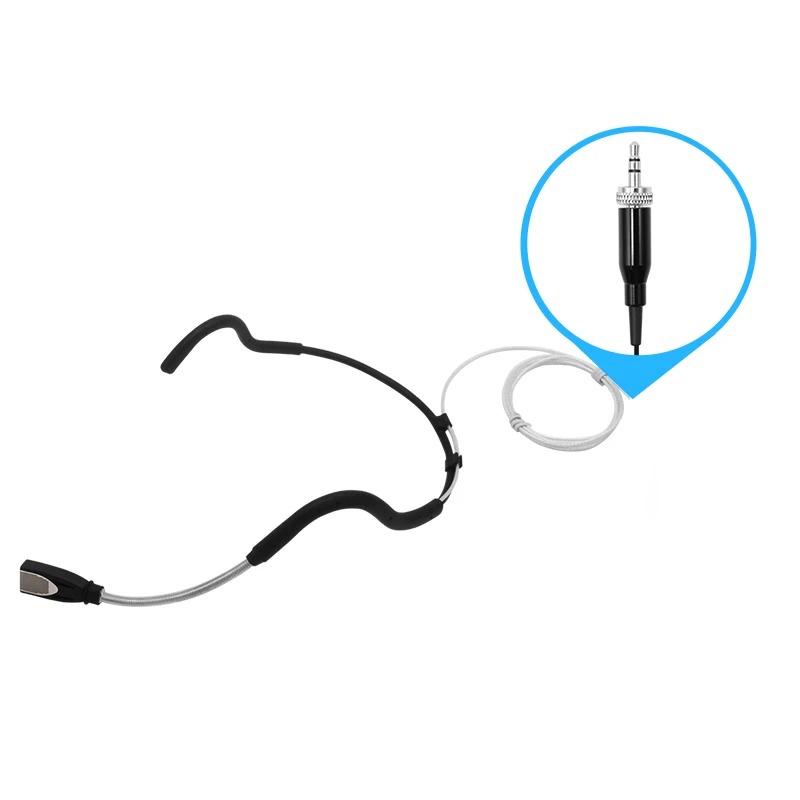 מיקרופון ראש חוטי עמיד לזיעה SoundFit H88 Pro — אומני, IPX7, למשדרי גוף Shure / Sennheiser / AKG 4 מיקרופון ראש עמיד לזיעה SoundFit H88 Pro למדריכי כושר — מחבר 3.5 מ"מ בורג (Sennheiser)