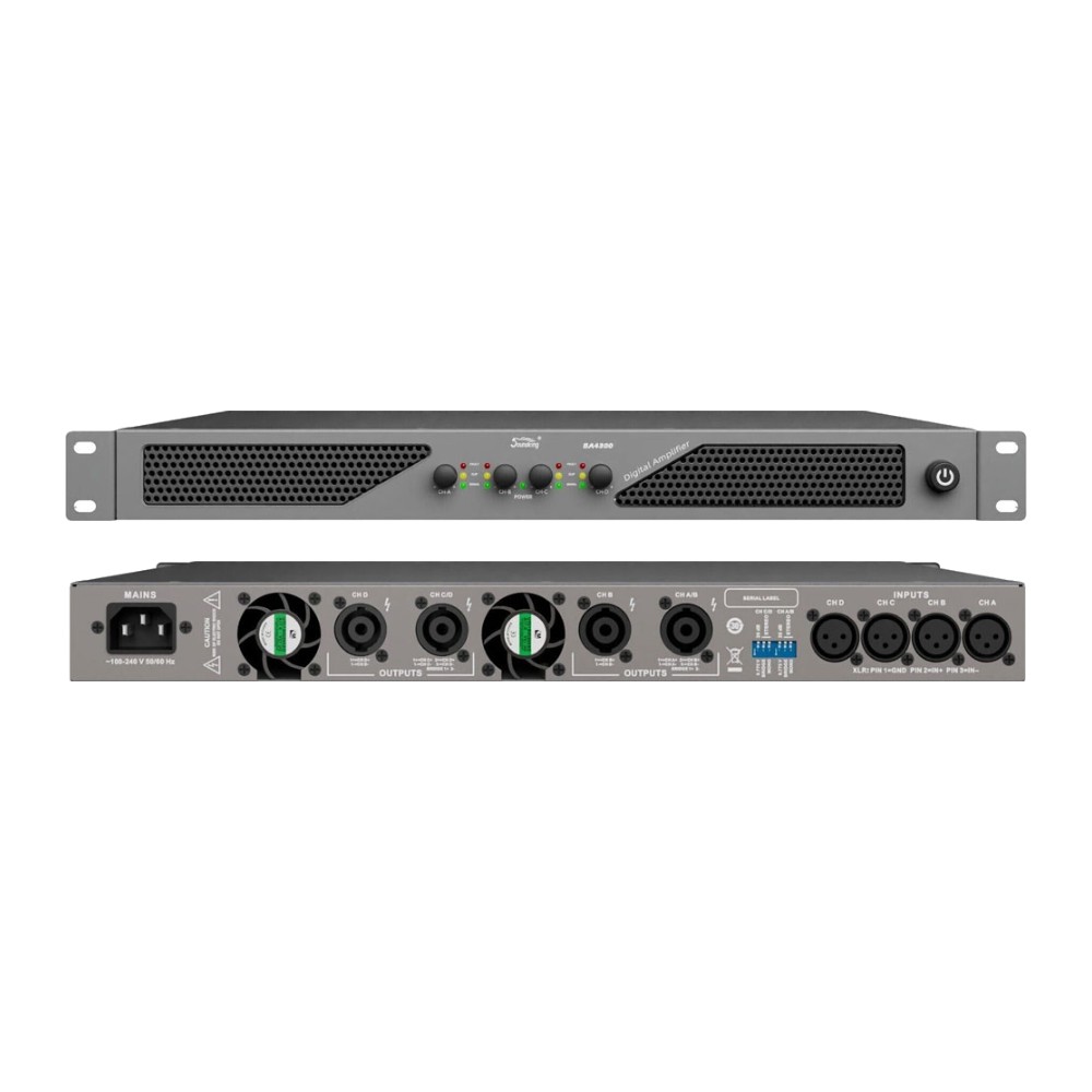 מגבר הספק 4 ערוצים 4×300W ב-8Ω – SoundKing BA4300 1 מגבר הספק 4 ערוצים 4×300W ב-8Ω – SoundKing BA4300