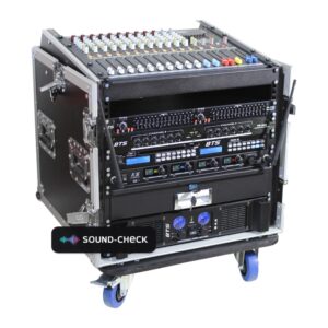 קייס ראק משולב 10U + מקום למיקסר (Slant) עם גלגלים – Speed Case SC-MC10U