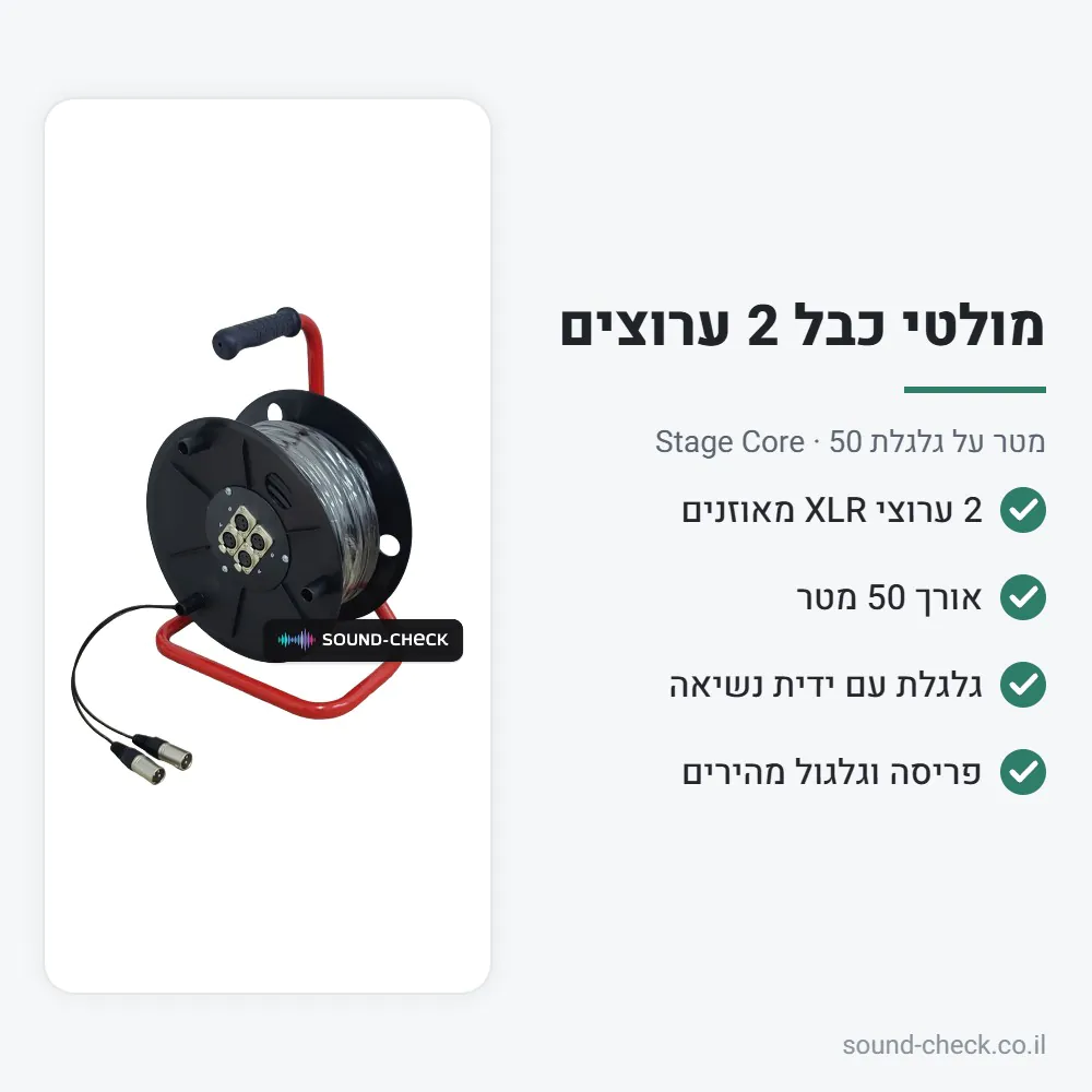 מולטי כבל על גלגלת 2 ערוצים 50 מטר – Stage Core 223-50m 2 מפרט מולטי כבל על גלגלת 2 ערוצים 50 מטר – Stage Core 223-50m