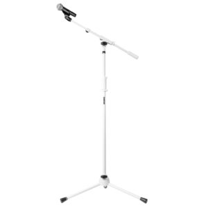 סטנד מיקרופון לבן עם בום טלסקופי SHURE SH-TRIPODSTANDTBM-W