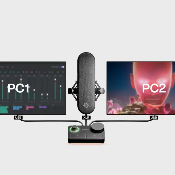 מיקרופון XLR לסטרימינג וגיימינג SteelSeries Alias Pro – קפסולה 1 אינץ׳ ומיקסר XLR Stream Mixer 3 SteelSeries Alias Pro מיקרופון XLR לסטרימינג 3