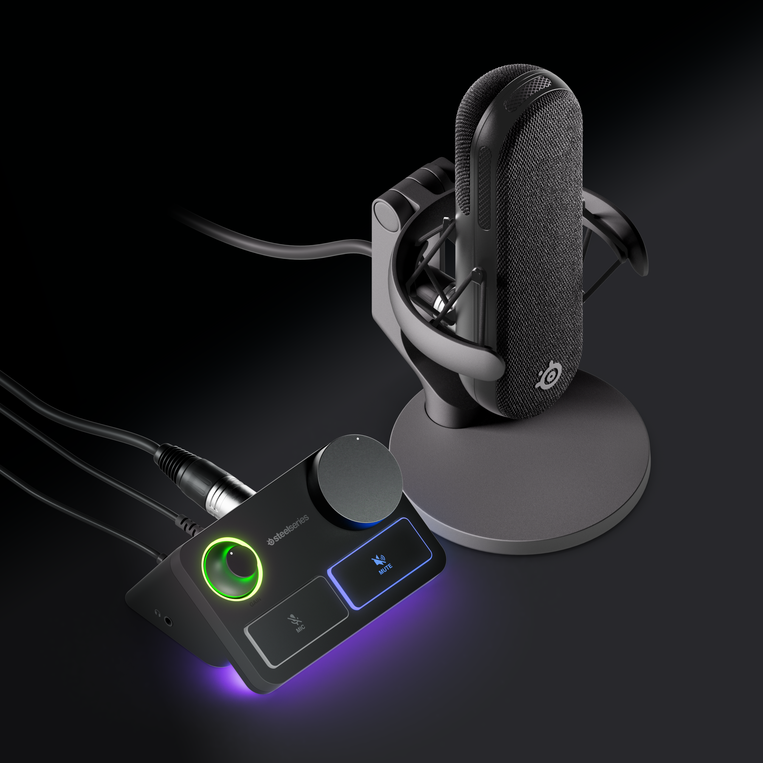 מיקרופון XLR לסטרימינג וגיימינג SteelSeries Alias Pro – קפסולה 1 אינץ׳ ומיקסר XLR Stream Mixer 6 SteelSeries Alias Pro מיקרופון XLR לסטרימינג 6
