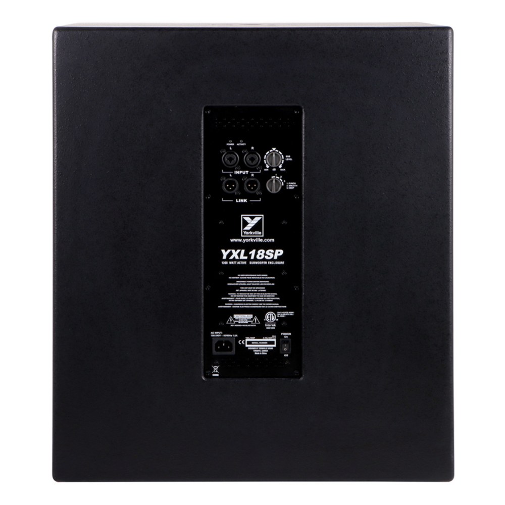 סאב וופר מוגבר 18 אינץ׳ Yorkville YXL18SP – 1000W בשיא, 130dB ו-DSP עם 3 מצבים 3 סאב וופר מוגבר 18 אינץ׳ Yorkville YXL18SP עם גריל פלדה – תמונה 3