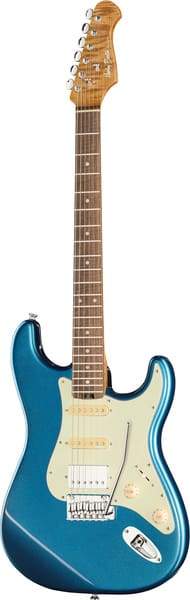 גיטרה חשמלית Harley Benton ST-Modern Plus HSS LPB – כחול Lake Placid Blue מבריק 1 גיטרה חשמלית Harley Benton ST-Modern Plus HSS LPB בגימור כחול Lake Placid Blue – מבט קדמי מלא